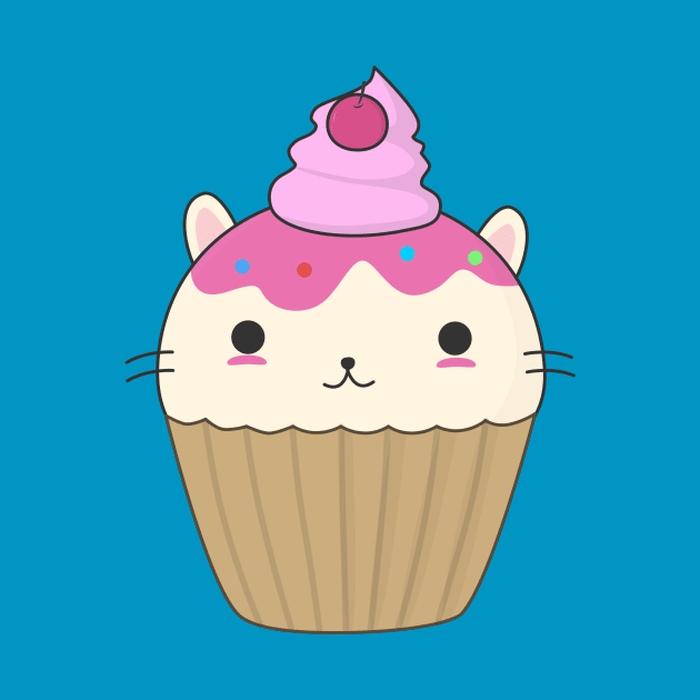 Cute and Kawaii Cat Cupcake by happinessinatee