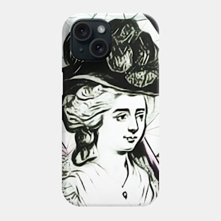 Frances Burney Black and White Portrait | Frances Burney Artwork 7 Phone Case