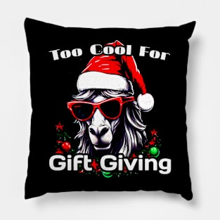 Too Cool For Gift Giving - Christmas Unicorn Pillow