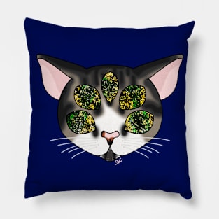 Black & White Galaxy Cat Pillow