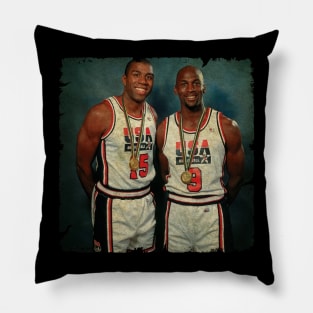 Magic Johnson and Michael Jordan Pillow