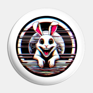 scary white rabbit Pin