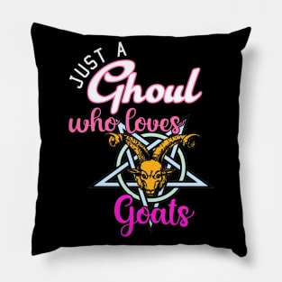 Just a Girl Who Likes Goats Funny Halloween Occult Pillow