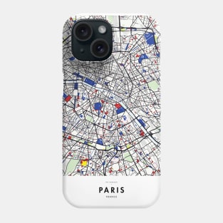 Paris (France) Map x Piet Mondrian Phone Case