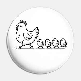 A chicken cares about her chicks Pin
