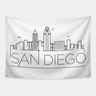 San Diego Minimal Skyline Tapestry