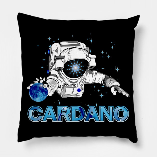 Cardano, ADA, HODL, to the moon, blockchain Pillow by Lekrock Shop