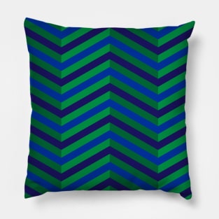 Blue and Green Stripe Design Pillow