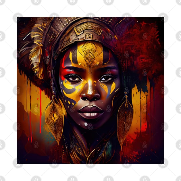 Powerful African Warrior Woman #1 by Chromatic Fusion Studio