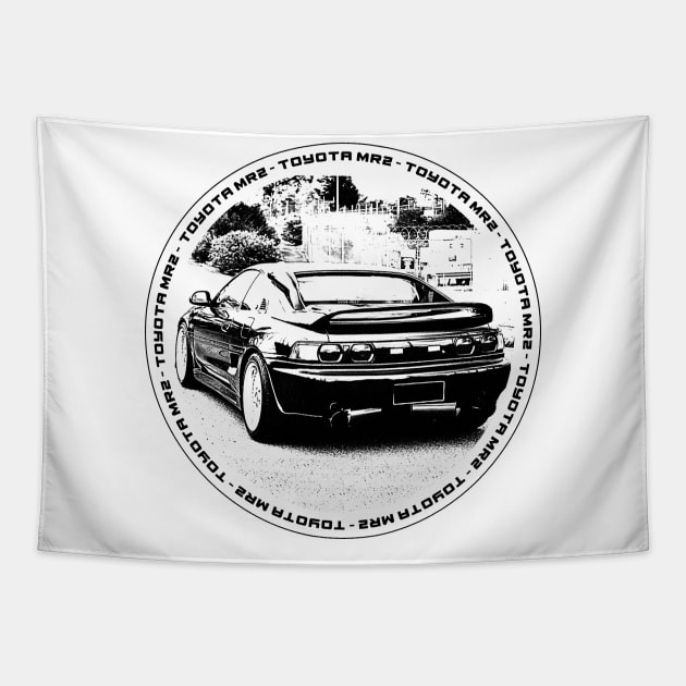 TOYOTA MR2 MK2 Black 'N White 4 Tapestry by Cero