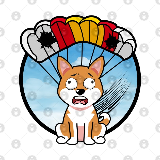 Silly orange dog has a broken parachute by Pet Station