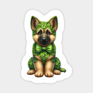 Clover German Shepherd Dog St Patricks Day Magnet