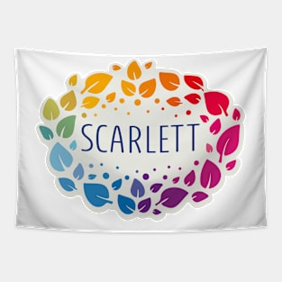 Scarlett name with colorful leaves Tapestry