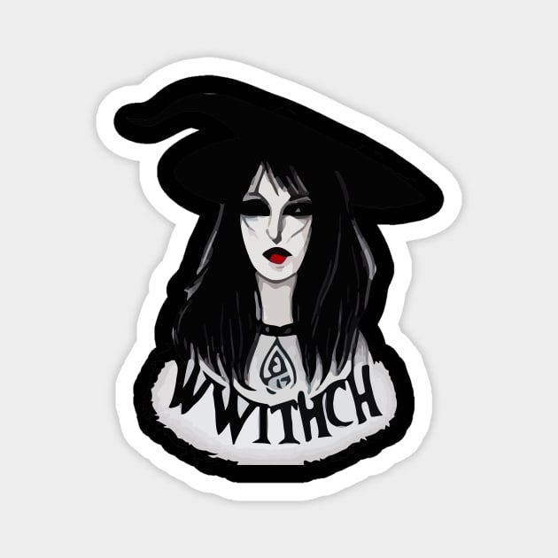 Scary Witch Halloween Design Magnet by MindGlowArt