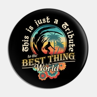 Boho Surfer Vacation, Palm trees, surfing, sunset Pin