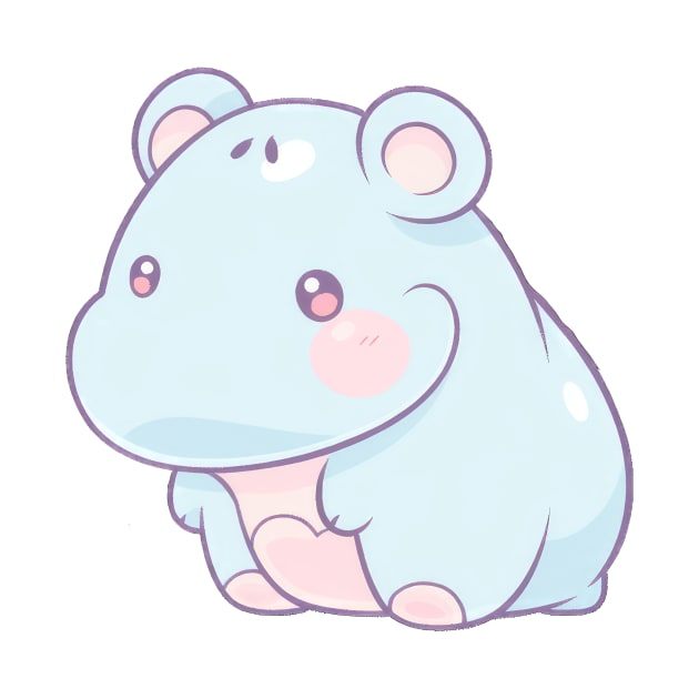 Little blue hippo by SundayDonuts