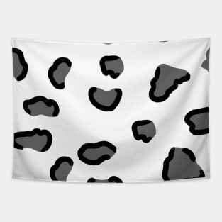 Black and White Snow Leopard Print Tapestry