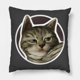 Bored cat round Pillow