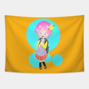 anime cartoon cute girl Tapestry