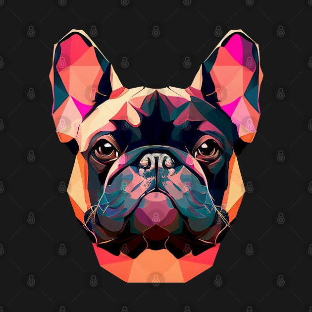 French Bulldog Geometric Portrait - Sunset by Bondoboxy