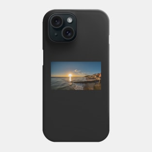 Fisheye view over Cromer beach and the promenade at sunrise Phone Case