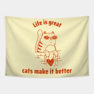 Cats are great for your life Tapestry