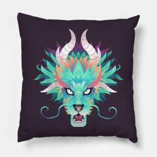 Dragon Head Purple Pillow