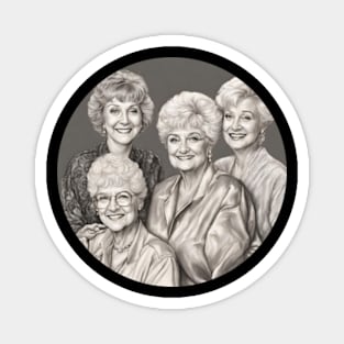 a golden girls drawing in black and white Magnet