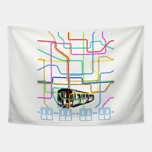 Colorful Subway Map Tapestry