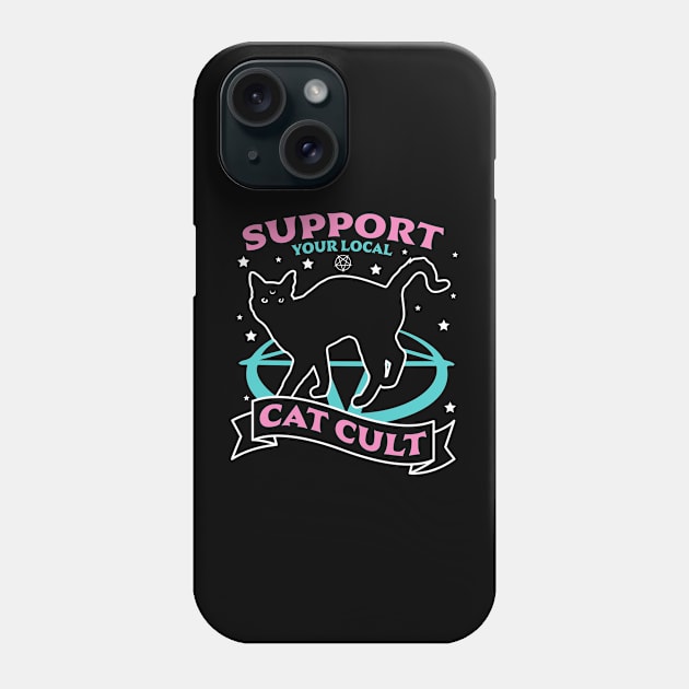 Support Your Local Cat Cult - Pastel Goth Occult Halloween Phone Case by OrangeMonkeyArt