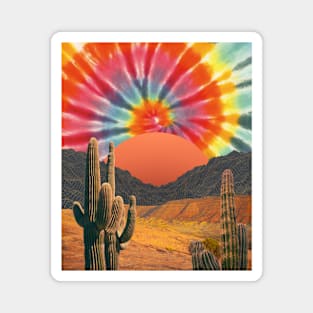 Tie Dye Hippie Desert Cactus Saguaro Magnet