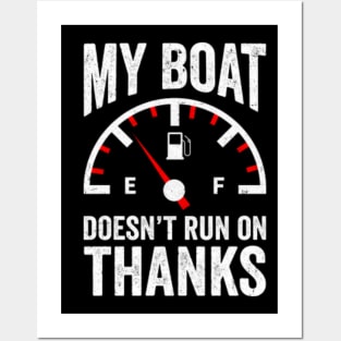 My Boat Doesn't Run On Thanks Funny Motorboating Quote Tote Bag