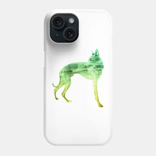 Green & Yellow Waves Whippet Phone Case