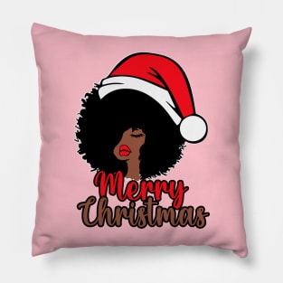 Black Woman Santa, Black Mrs Santa Claus, African American Santa, Merry Christmas Pillow