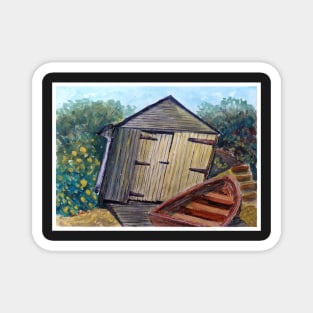 Boat House Tasmania - Watercolour Magnet