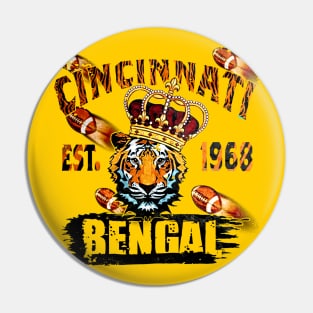 cincinnati bengal football ohio est 1968 retro vintage look Pin