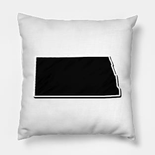 Black North Dakota Outline Pillow