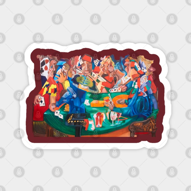 Poker Night Cut Magnet by Lavott4Art