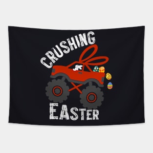 Easter monster truck boy Funny Easter Day Tapestry