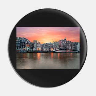 Sunset Amsterdam Skyline Pin