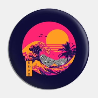 wave aesthetic sunset Pin