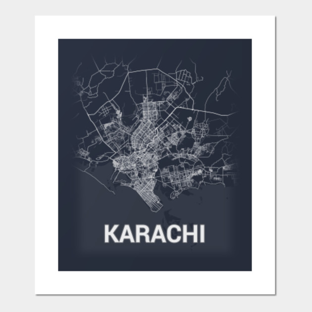 Karachi Pakistan City Map Karachi Posters And Art Prints Teepublic
