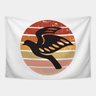 Retro Sunset Cute Dove Tapestry