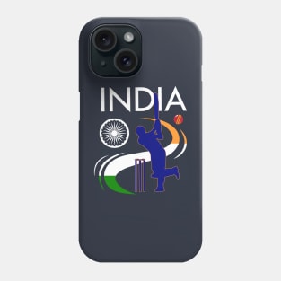 India Cricket With Indian Flag Brush Stroke Phone Case