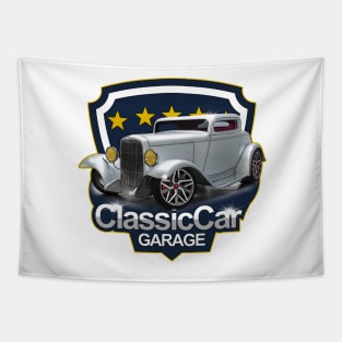 Classic Car Garage Tapestry