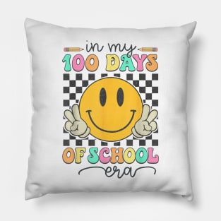 In My 100 Days Of School Era Smile Face 100th Day Of School Pillow