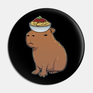 Capybara with Spaghetti Bolognese on its head Pin