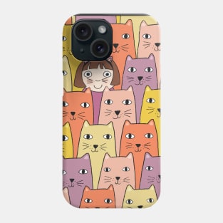 A Girl and Her Cats Phone Case