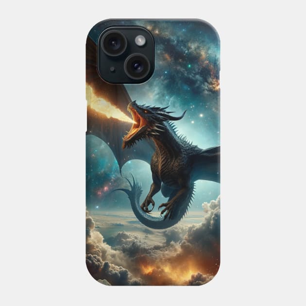 Celestial Blaze: Sovereign of the Starry Deep Phone Case by ElectricPeacock