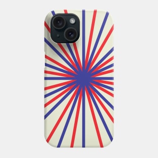 Red and Blue Circle Strips Abstract Art Phone Case